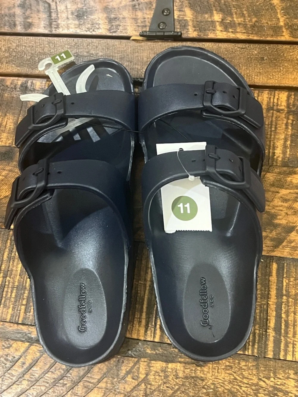 Goodfellow & Co Navy Double-Buckle Slide Sandals